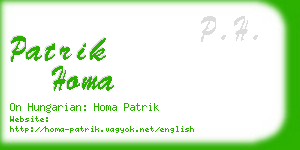 patrik homa business card